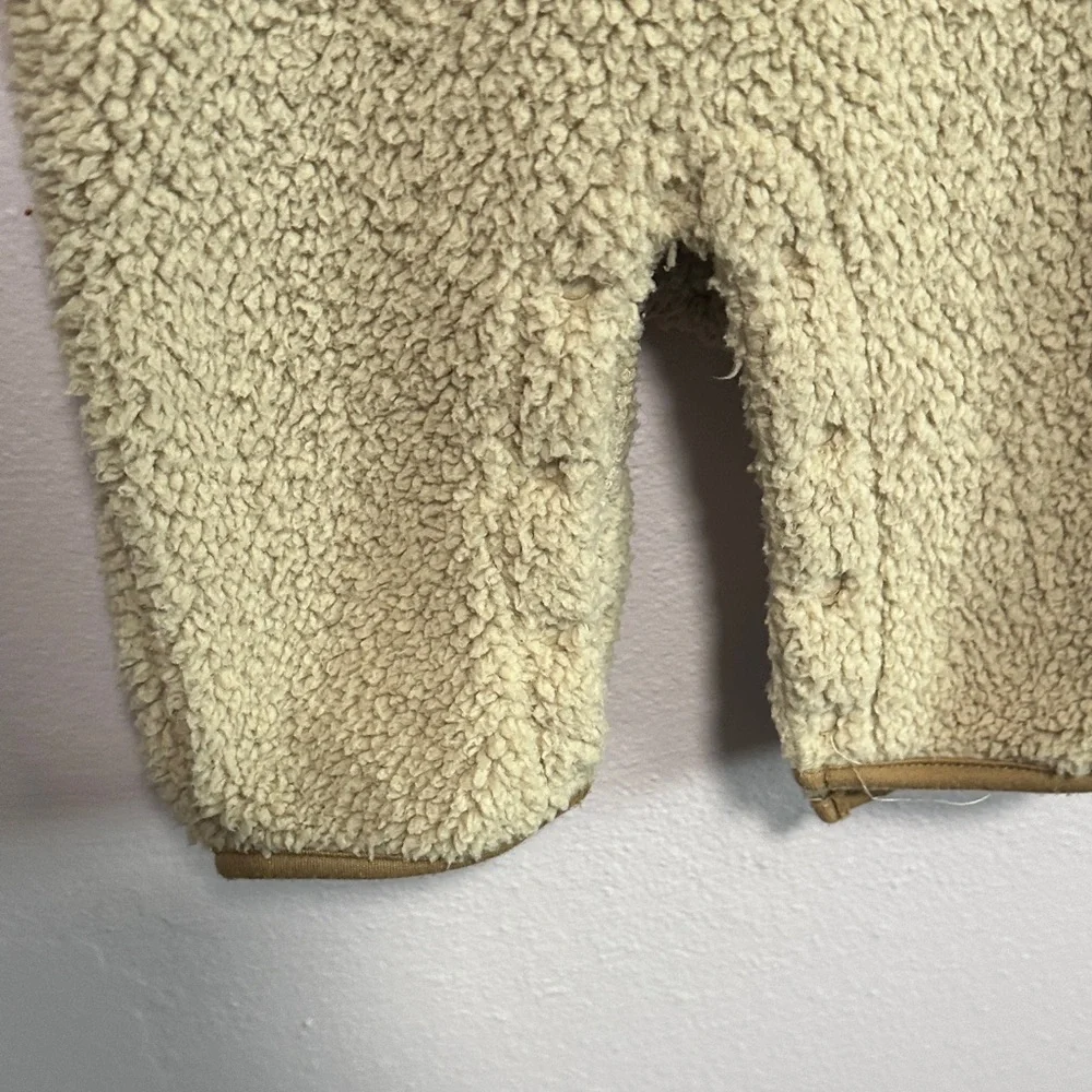 Carter's Cream Sherpa One-Piece with Tan Trim